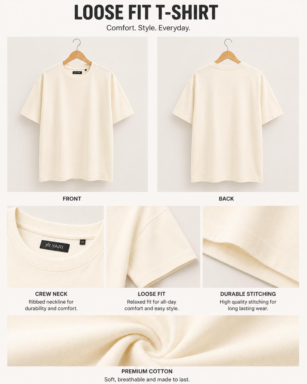Loose Fit Cotton T-Shirt off white