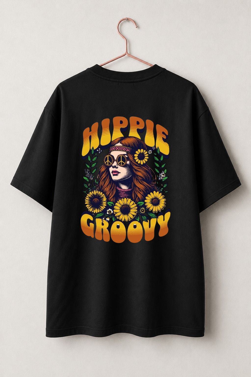 Aura Hippie Groovy Oversized Graphic T-Shirt