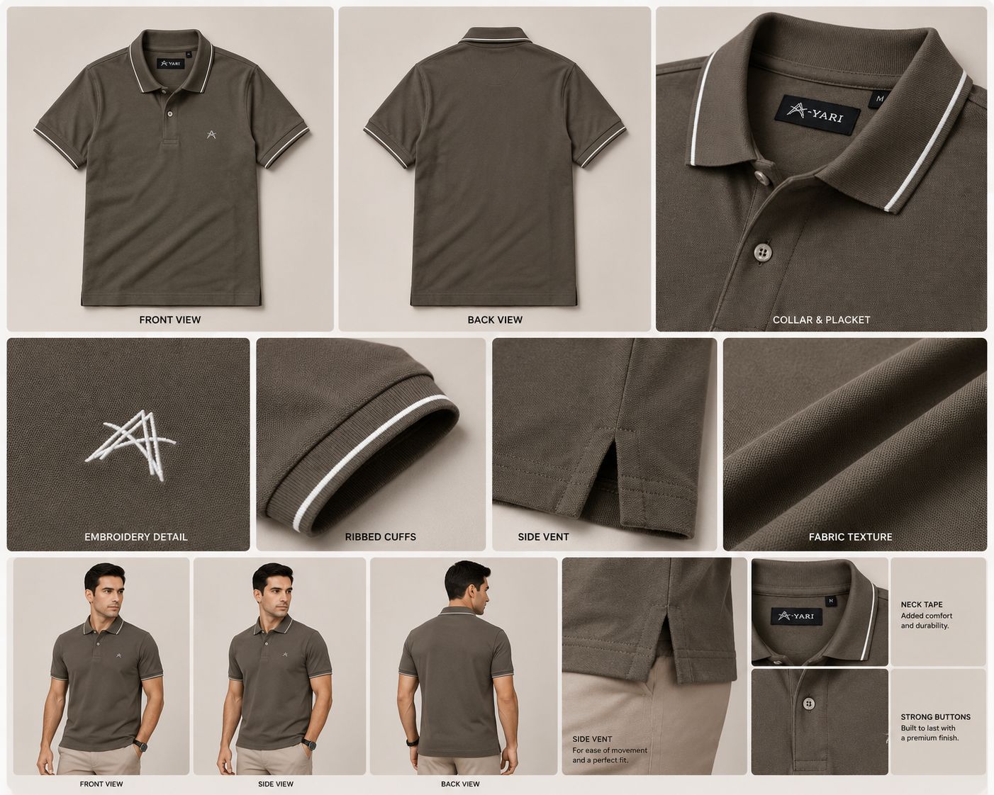 Classic Premium Polo T-Shirt – Olive Green