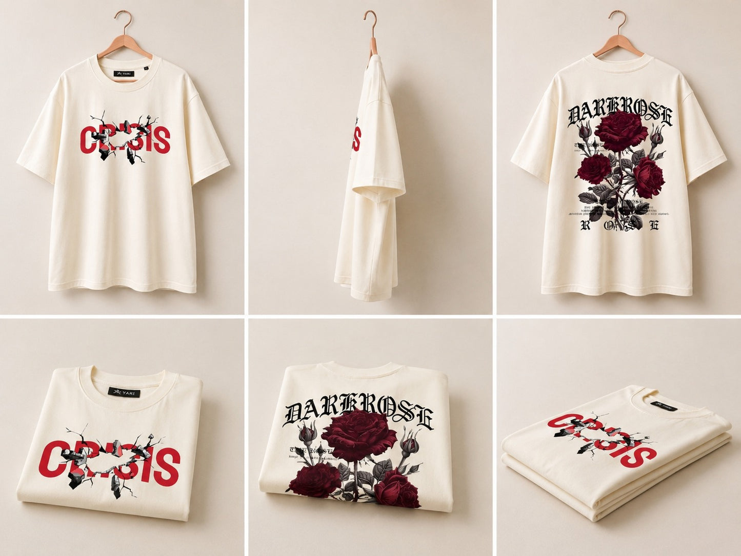 Crisis Graphic Loos fit T-Shirt – Off White