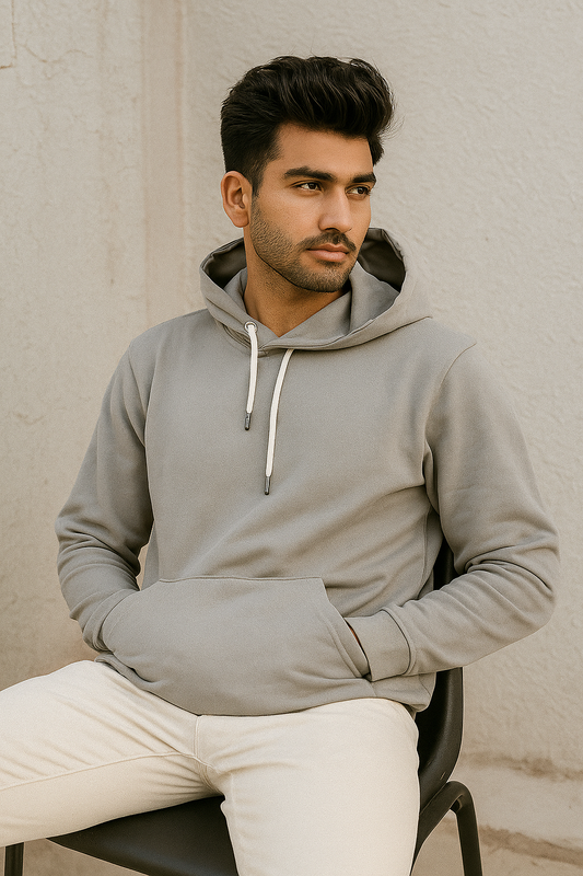 Grey Pullover Hoodie
