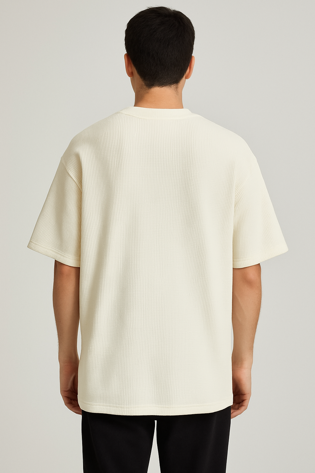 Waffle Oversized White T-Shirt