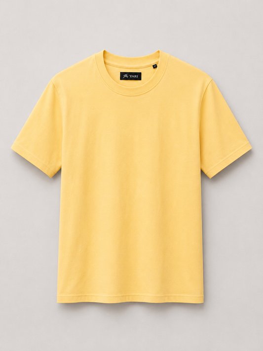Regular Fit  Cotton T-Shirt Pastel Yellow