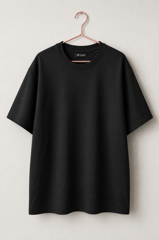 Loose Fit Cotton T-Shirt Black