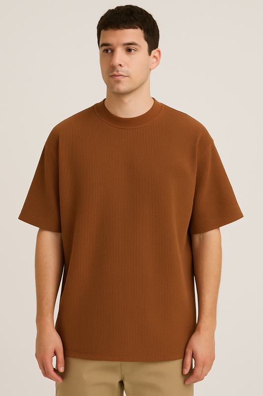 Waffle Oversized Coffee T-Shirt