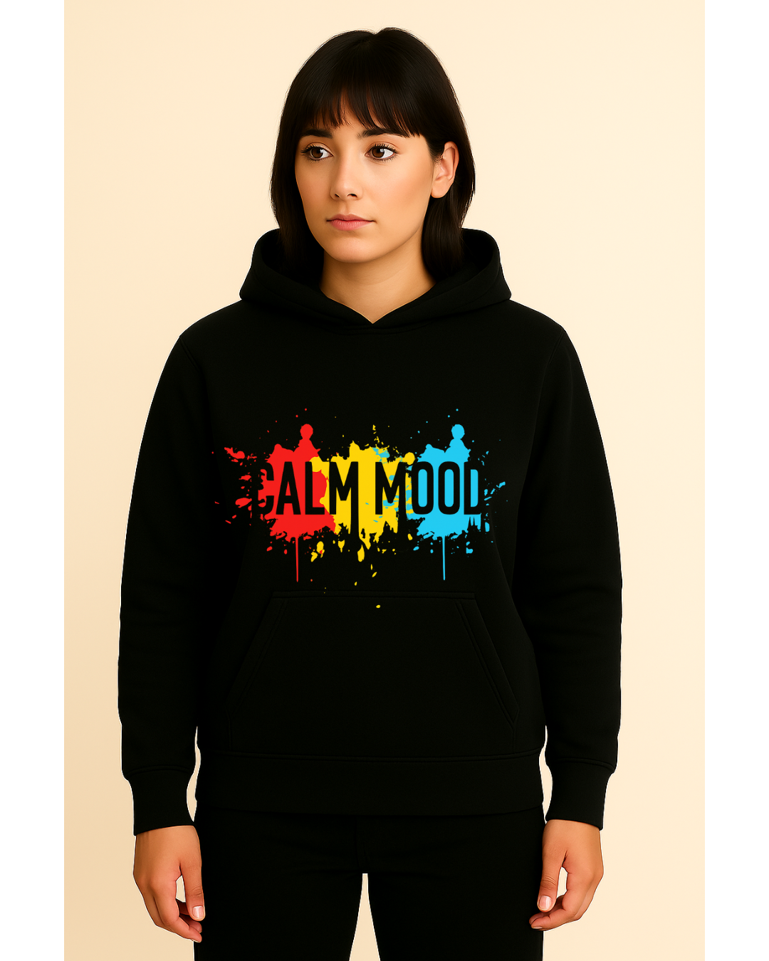 DTF printed  Black Hoodie