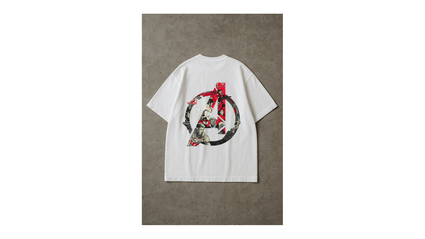 Marvel Oversized T-Shirt (White) – DTF Print
