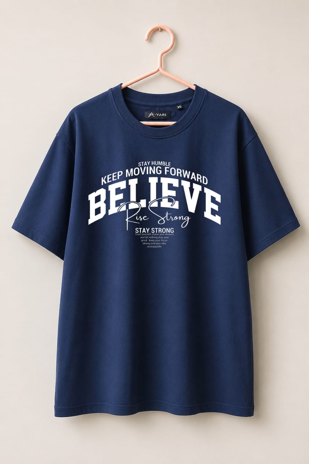 Loose Fit Cotton T-Shirt Navy blue