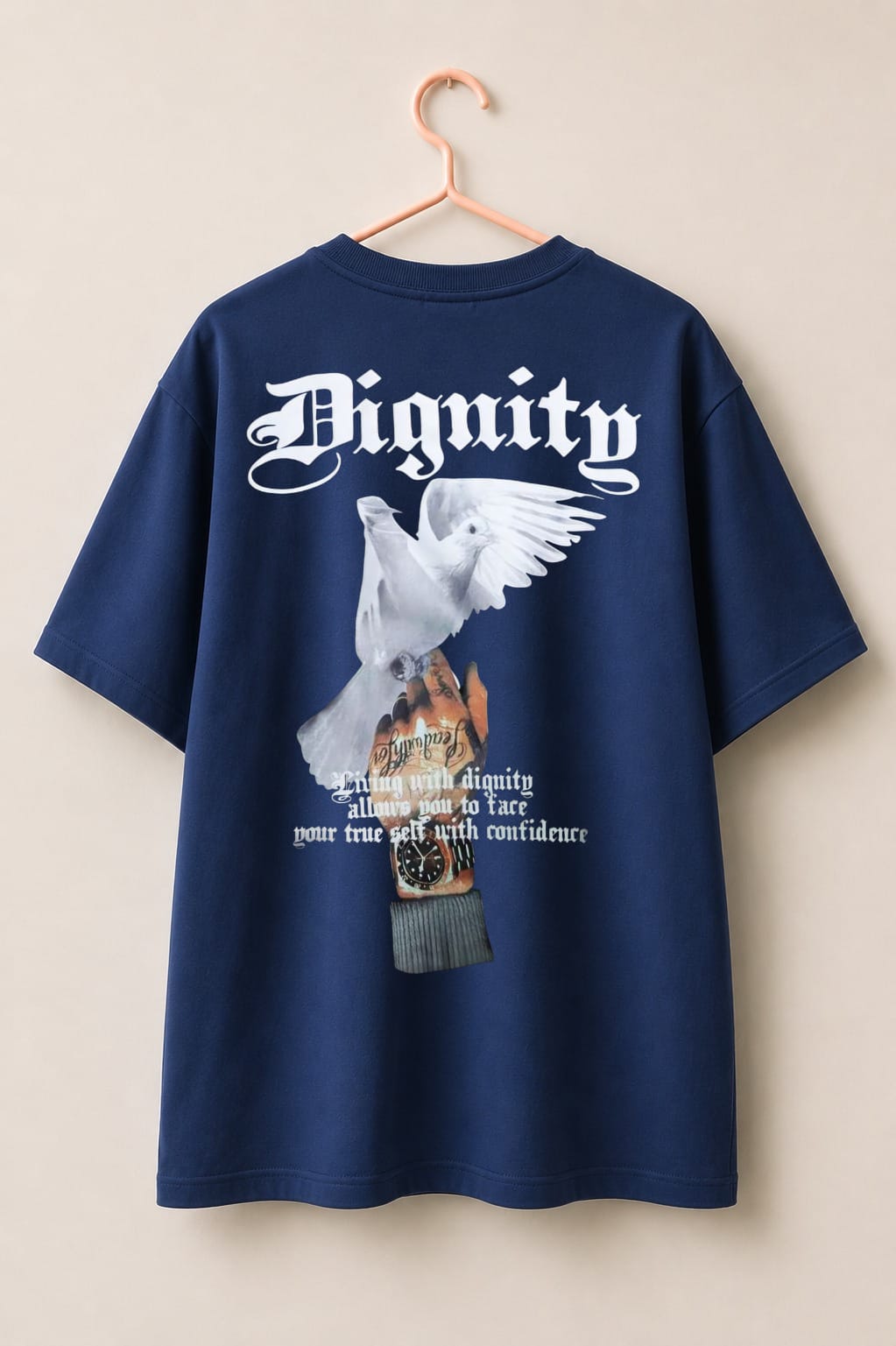 Loose Fit Cotton T-Shirt Navy blue