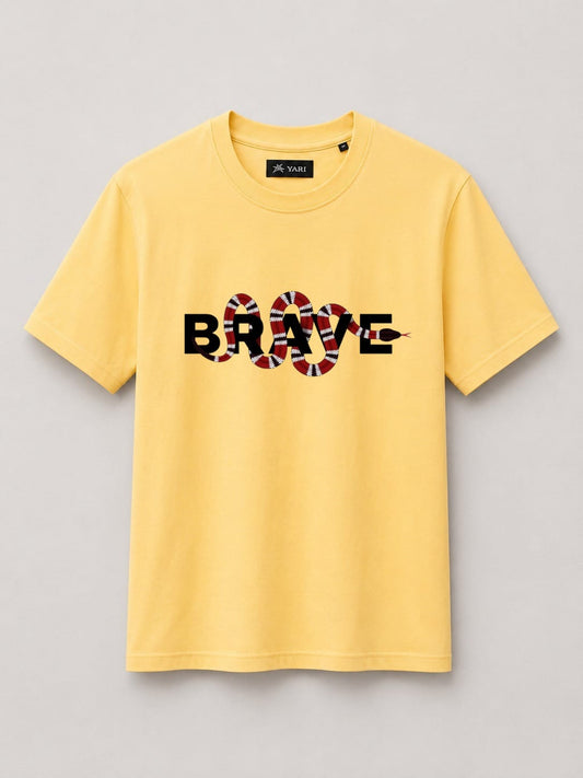 Regular fit Graphic Print T-Shirt Yellow