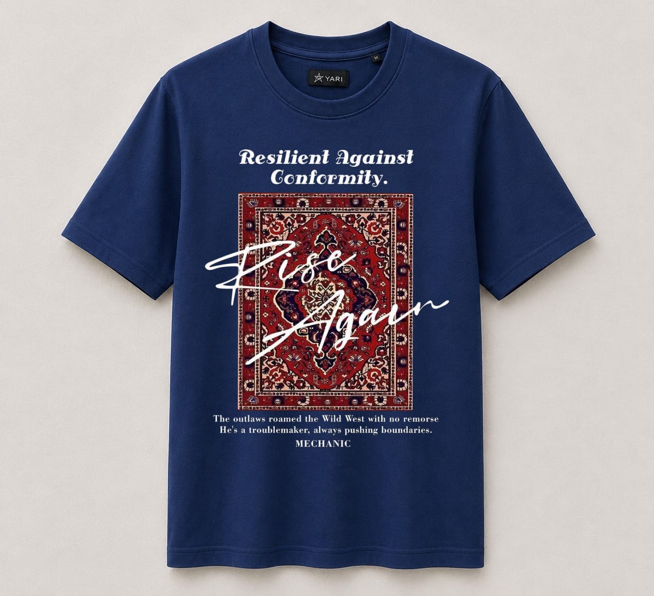 Regular fit Graphic Print T-Shirt Navy blue