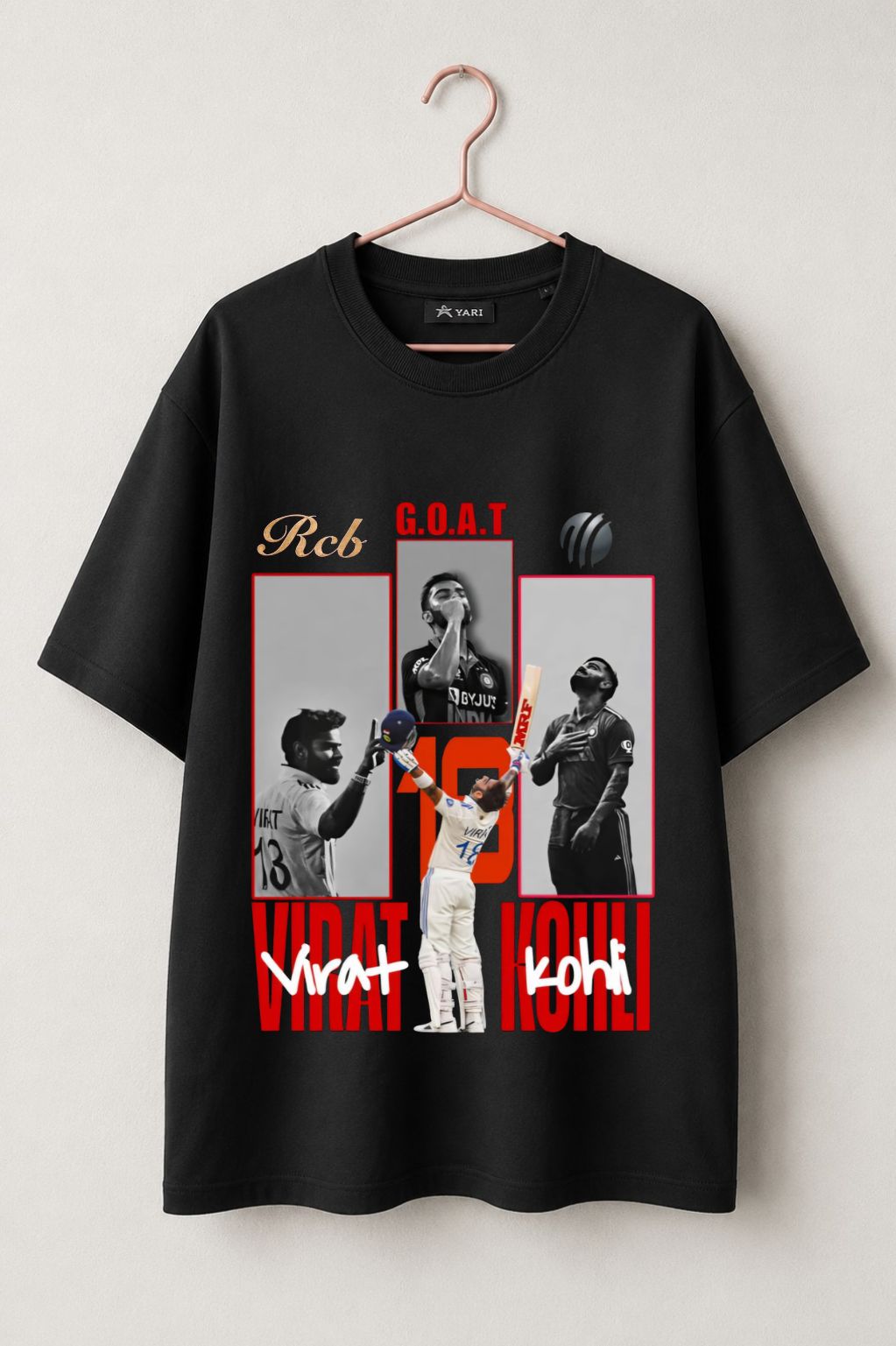 Virat Kohli G.O.A.T Loos T-Shirt – Black