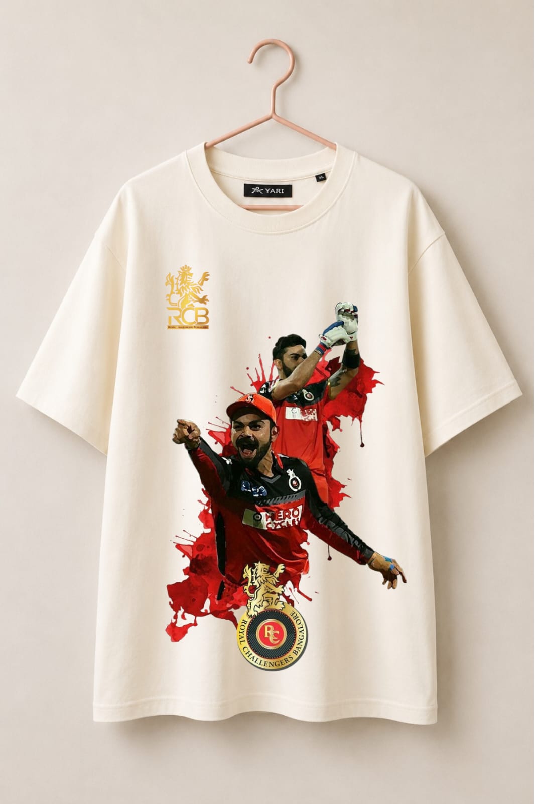 A-YARI RCB  Loose Fit off white T-Shirt