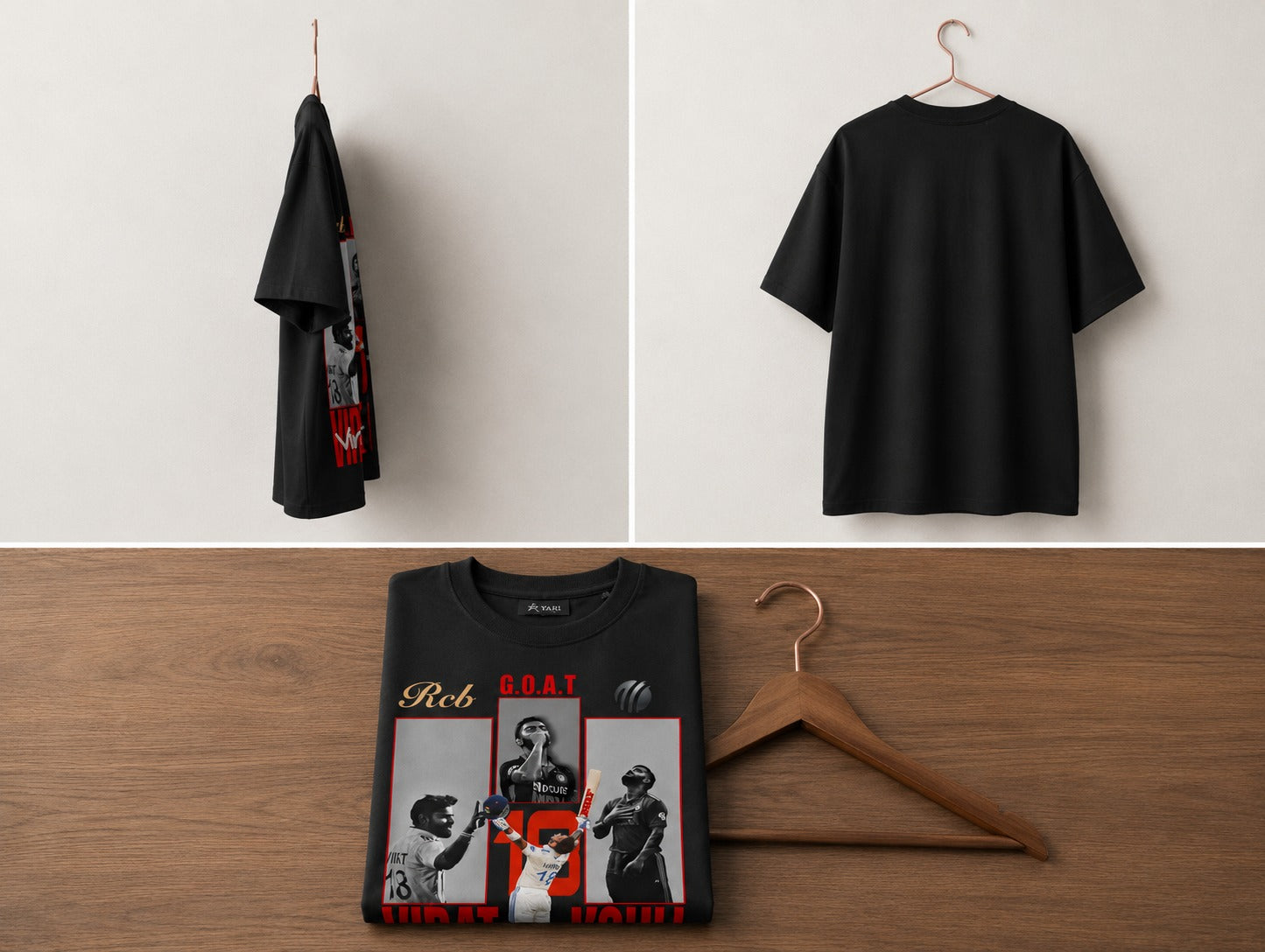 Virat Kohli G.O.A.T Loos T-Shirt – Black