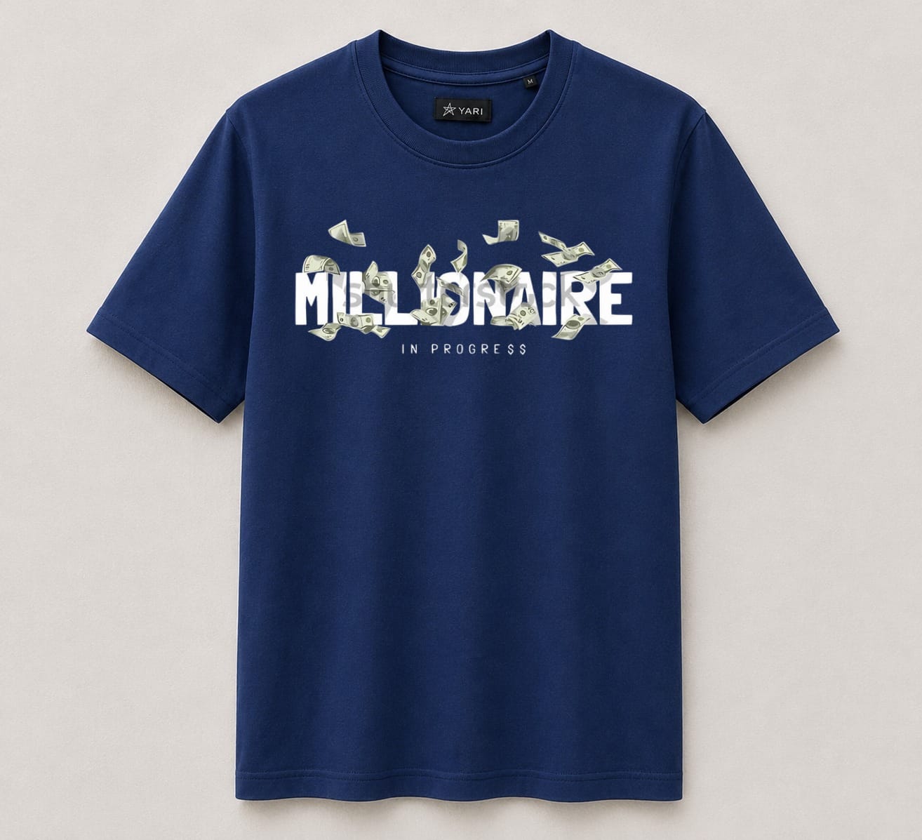 Millionaire Graphic Print Regular fit T-Shirt – Navy Blue