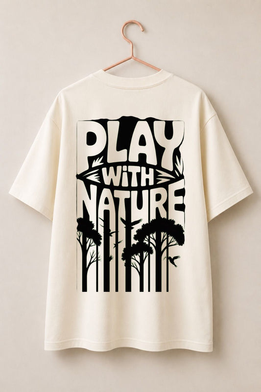 Play With Nature Oversized Graphic T-Shirt
