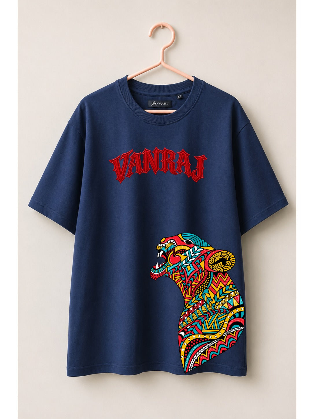 Vanraj Colorful Tiger Graphic T-Shirt – blue