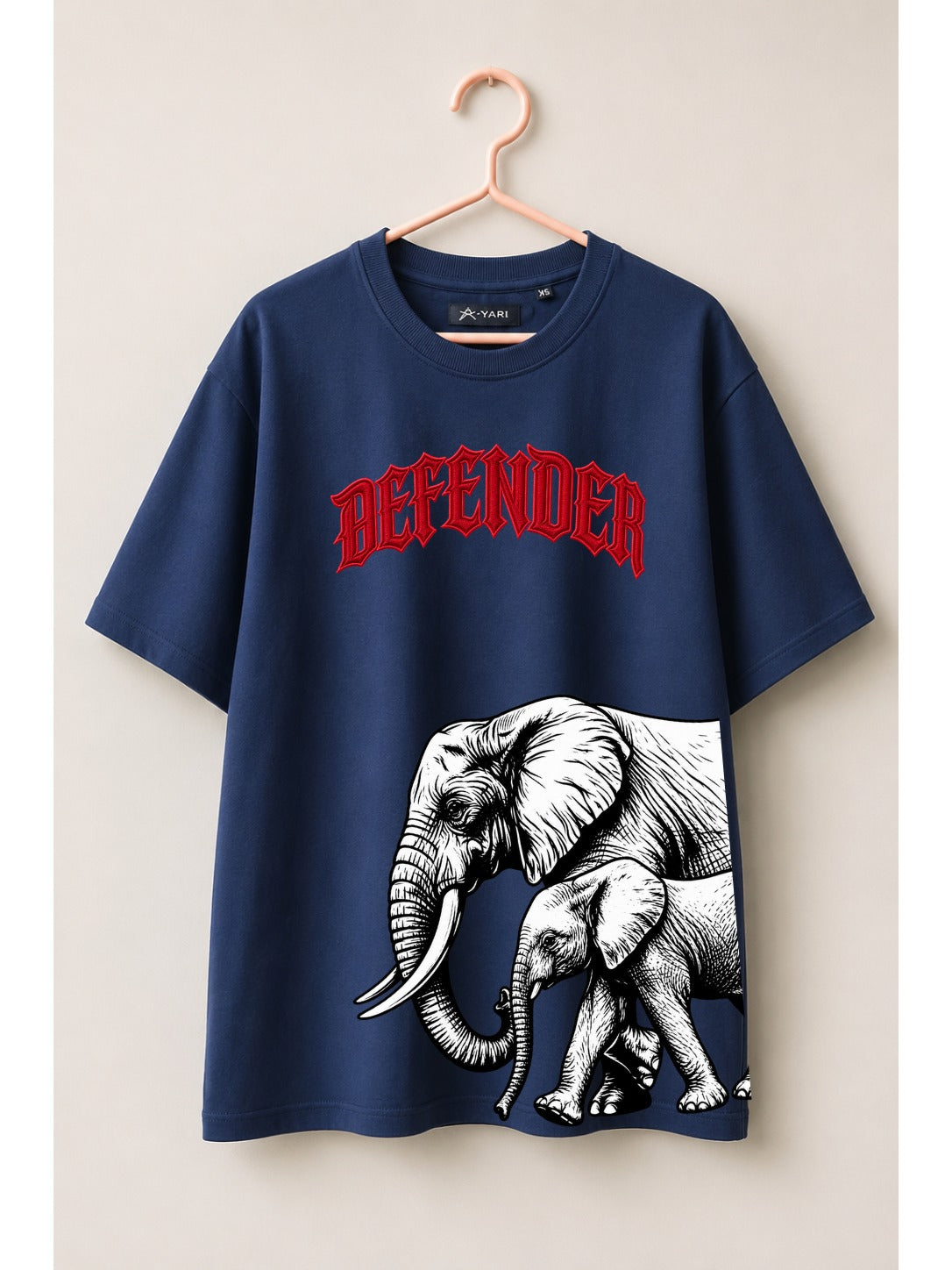 Defender Elephant Graphic T-Shirt – Blue