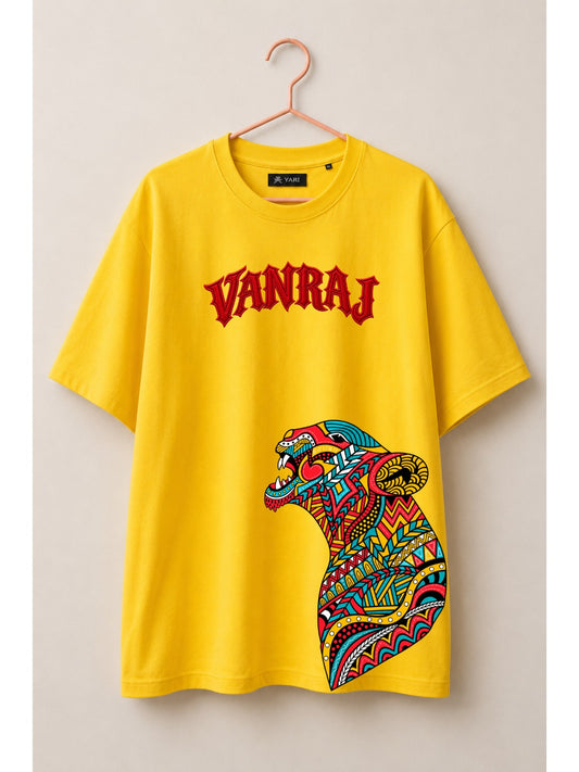 Vanraj Colorful Tiger Graphic T-Shirt – yellow