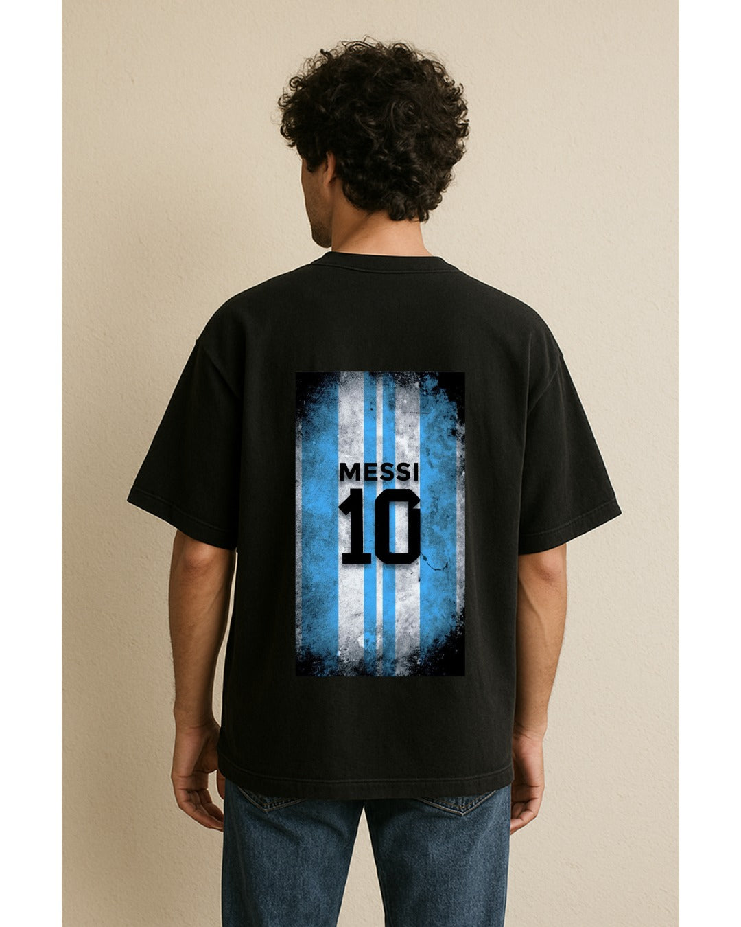 Black oversized Messi T-shirt