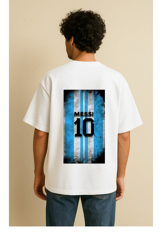 White oversized Messi T-shirt
