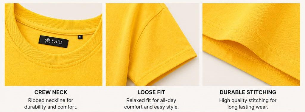 Loose Fit Cotton T-Shirt Sunshine Yellow