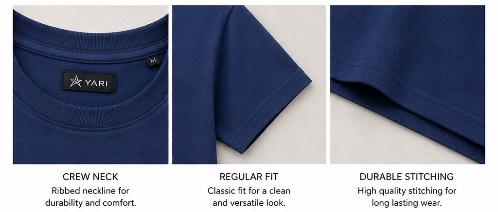 Regular Fit Cotton T-Shirt Navy Blue